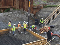 Beginning of Felts Brook Pile Cap Concrete Placement